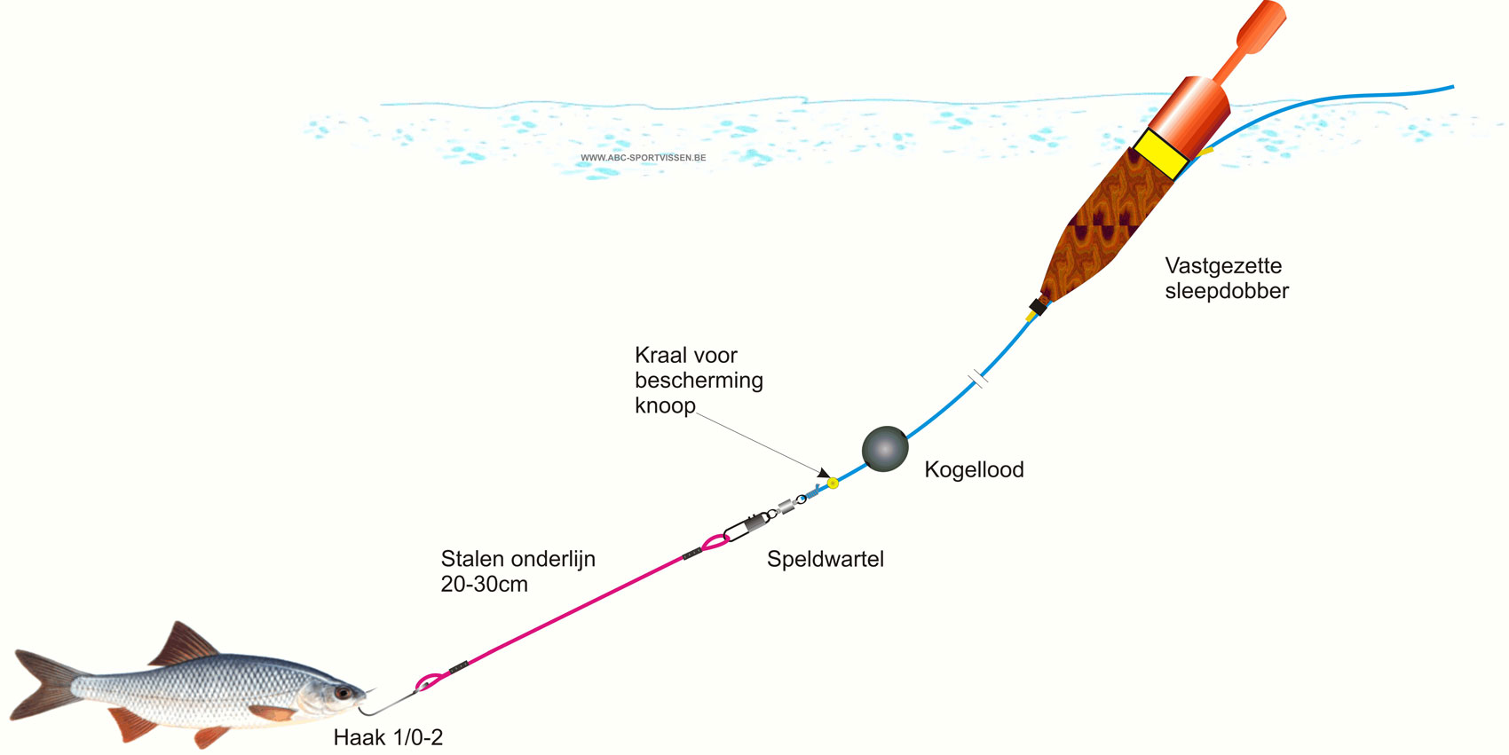 Vissen op snoek met dobber